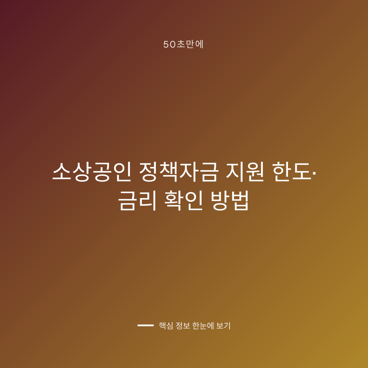 소상공인 정책자금 지원 한도·금리 확인 방법 대표 이미지