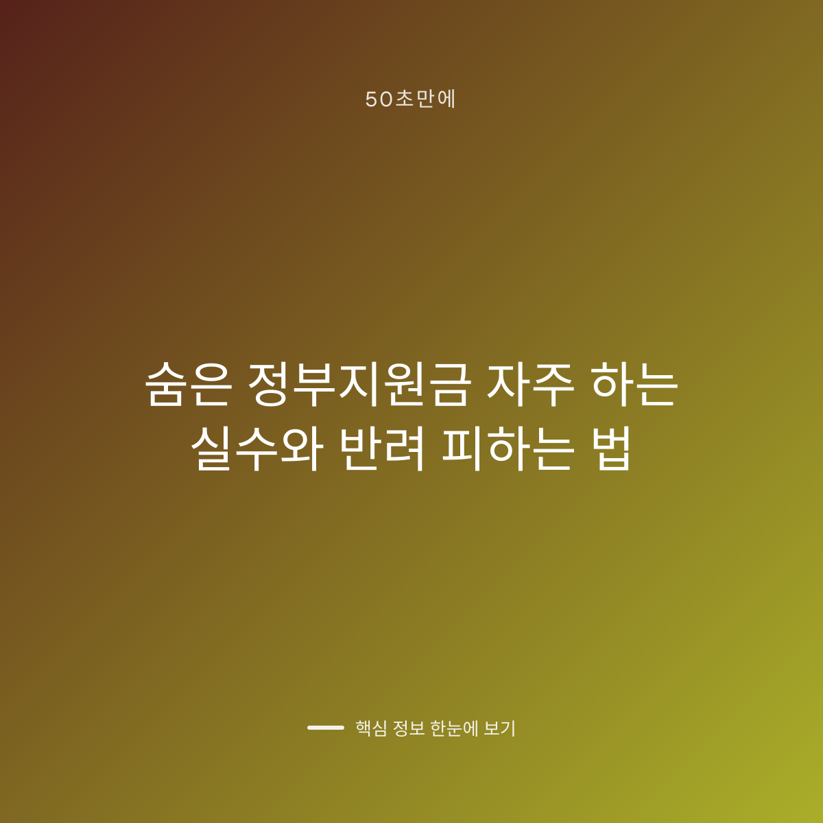 숨은 정부지원금 자주 하는 실수와 반려 피하는 법 대표 이미지