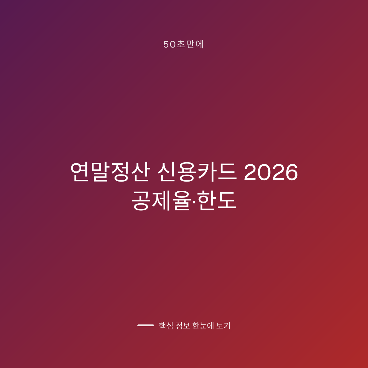 연말정산 신용카드 2026 공제율·한도 대표 이미지