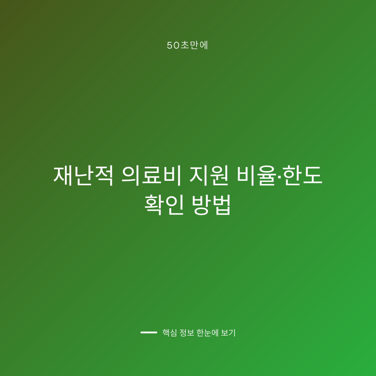 재난적 의료비 지원 비율·한도 확인 방법 대표 이미지