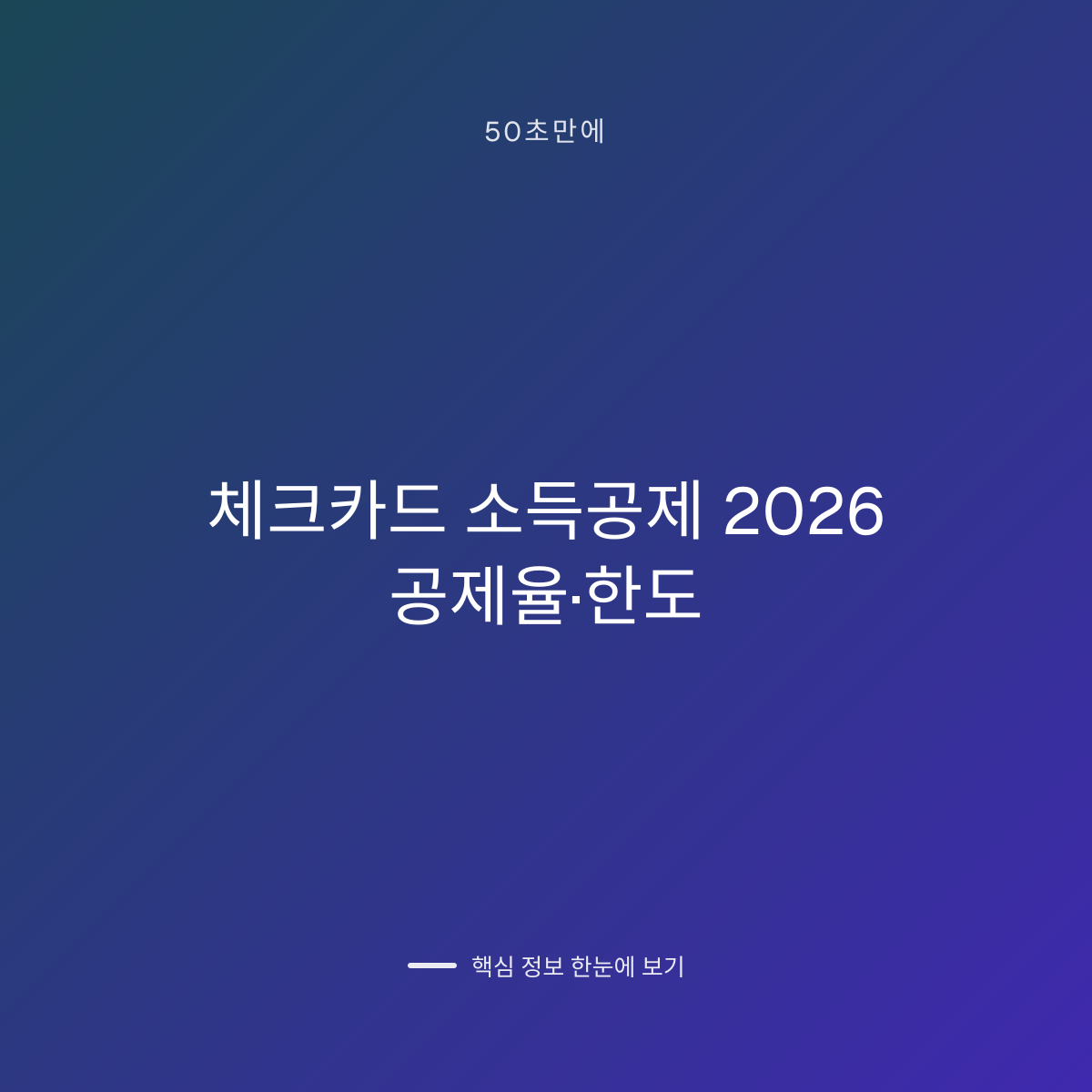 체크카드 소득공제 2026 공제율·한도 대표 이미지