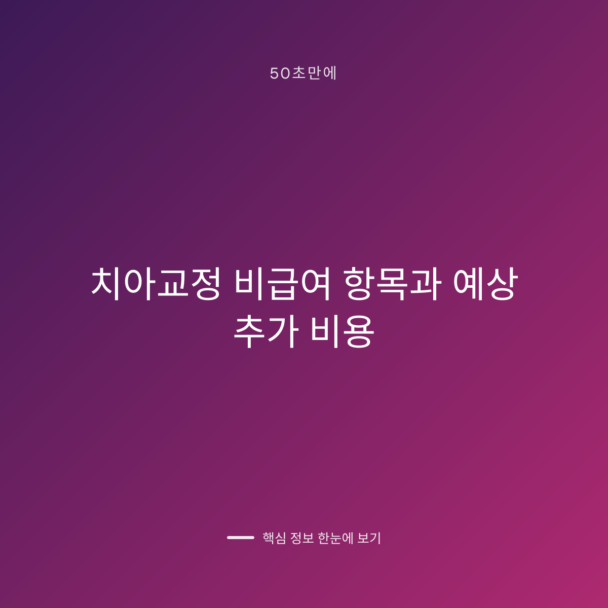 치아교정 비급여 항목과 예상 추가 비용 대표 이미지