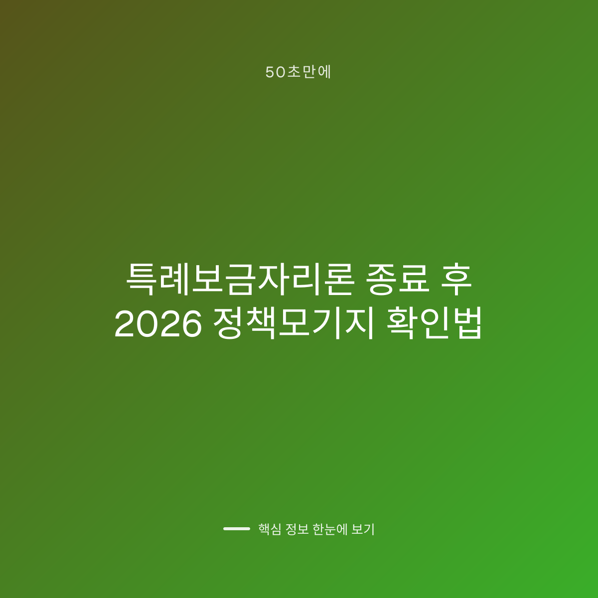 특례보금자리론 종료 후 2026 정책모기지 확인법 대표 이미지