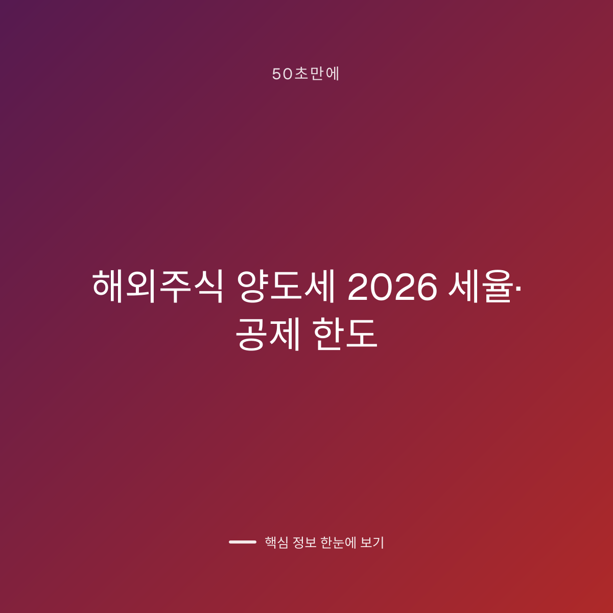 해외주식 양도세 2026 세율·공제 한도 대표 이미지