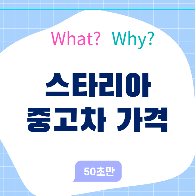스타리아 중고차 가격, 지금 사도 괜찮을까?